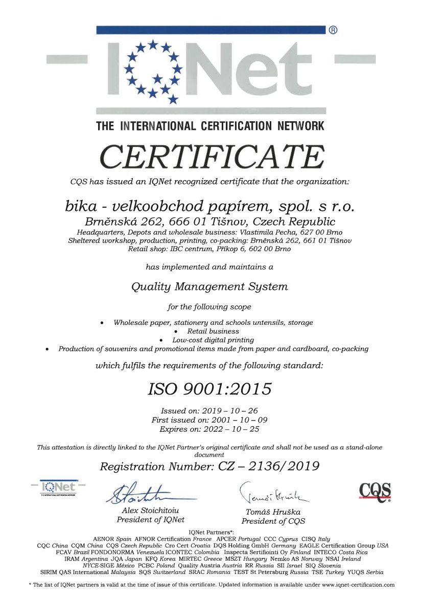 certifikat IQNET