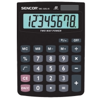 Stolní kalkulačka Sencor SEC 320/8 Dual - 1 řádek, 8 znaků, černá