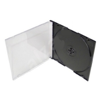 Krabička  na 1 CD Slim - plastový, 5,2 mm, trasparentní/černý