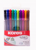 Kuličkové pero Kores K1 Pen - 1 mm, plastové, mix barev, 10 ks