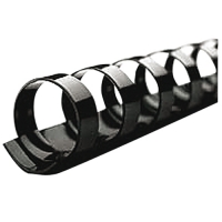 Kroužkový hřbet - 10 mm, plastový, černý, 100 ks
