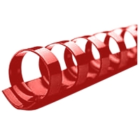 Kroužkový hřbet - 16 mm, plastový, červený, 100 ks