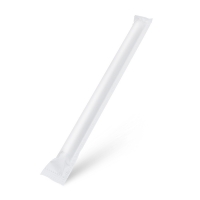 Papírové brčko Jumbo - 23 cm x 12 mm, bílé, 100 ks