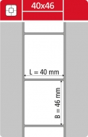 Termocitlivé etikety na kotouči - termo ECO, 40x46 mm, dutinka 40 mm, bílé, 1000 ks