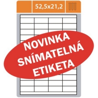 Samolepící etikety Print Nonperm - snímatelná, 52,5x21,2 mm, papírové, bílé, 100 archů