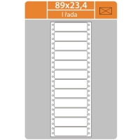 Tabelační etikety (EVP) - 89x23,4 mm, jednořadé, bílé, malé balení, 25 archů