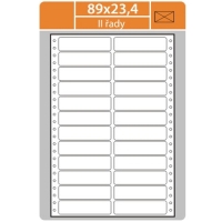 Tabelační etikety (EVP) - 89x23,4 mm, dvouřadé, bílé, velké balení, 500 archů