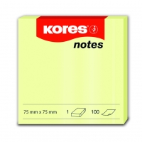 Samolepící bloček Kores - 75x75 mm, 100 listů, žlutý