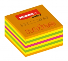 Samolepící kostka Kores Cubo Summer - 75x75 mm, 450 listů, neon, mix barev