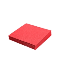 Papírové ubrousky - 33x33 cm, jednovrstvé, 100% celulóza, červený, 100 ks