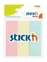 Samolepící záložky Stick n Hopax Paper Index - 25x76 mm, papírové, 3x50 listů, pastel, 3 barvy