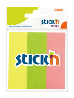 Samolepící záložky Stick n Hopax Paper Index - 25x76 mm, papírové, 3x50 listů, neon, 3 barvy