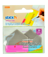 Popisovací záložky Stick n Hopax Arrow Tabs - 38x38 mm, plastové, šipky, 2x10 záložek, růžová a modrá