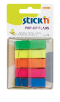 Samolepící záložky Stick n Hopax Pop - Up Flags - 12x45 mm, plastové, 5x40 listů, neon, 5 barev