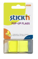 Samolepící záložka Stick n Hopax Pop - Up Flags - 45x25 mm, plastová, 50 listů, žlutá