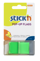 Samolepící záložka Stick n Hopax Pop - Up Flags - 25x45 mm, plastová, 50 listů, zelená
