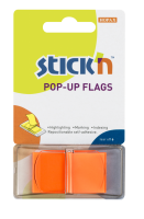 Samolepící záložka Stick n Hopax Pop - Up Flags - 25x45 mm, plastová, 50 listů, oranžová