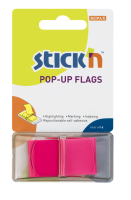 Samolepící záložka Stick n Hopax Pop - Up Flags - 25x45 mm, plastová, 50 listů, růžová