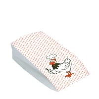 Sáček na grilované kuře MAXI - s potiskem, dvouvrstvý, 15+8x30 cm, papír/PE, bílý, 100 ks