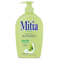 Tekuté mýdlo Mitia - s dávkovačem, aloe & milk, 500 ml