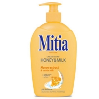 Tekuté mýdlo Mitia - s dávkovačem, honey & milk, 500 ml