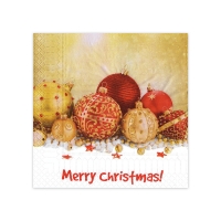 Vánoční ubrousky - 33x33 cm, třívrstvé, 100% celulóza, veselé vánoce, 20 ks