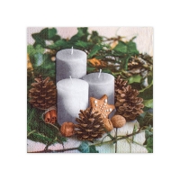 Vánoční ubrousky - 33x33 cm, třívrstvé, 100% celulóza, přírodní dekorace, 20 ks