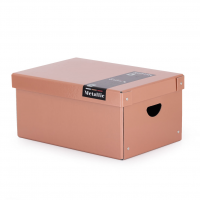 Archivační box s víkem Metallic - 355x240x160 mm, lamino, měděný