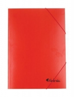Spisové desky s gumou A4 Victoria - 3 klopy, karton, červené