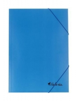 Spisové desky s gumou A4 Victoria - 3 klopy, karton, modré