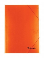 Spisové desky s gumou A4 Victoria - 3 klopy, karton, oranžové