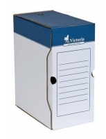 Archivační krabice na pořadač Victoria A4/150 - 320x260x150 mm, bílá/modrá