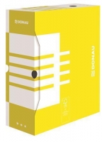 Archivační krabice na pořadač Donau A4/120 - 340x288x120 mm, bílá/žlutá
