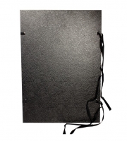 Spisové desky s tkanicí A3 - jednostranně lakované, lepenka, černé - DOPRODEJ