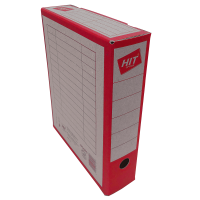 Archivační krabice na pořadač Board Colour - 330x260x75 mm, hnědá/červená - DOPRODEJ