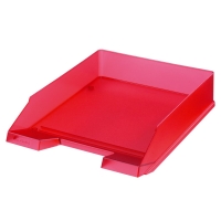 Odkládací zásuvka Herlitz - plastová, transparentní, červená - DOPRODEJ