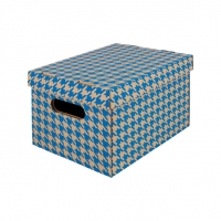 Archivační box s víkem Emba HDV - 300x225x200 mm, modrý, 2 ks