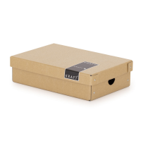 Archivační box s víkem Kraft - 355x240x90 mm, lamino, nature