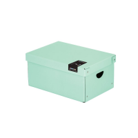 Archivační box s víkem Pastelini - 355x240x160 mm, lamino, zelený