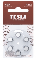 Zinkovzduchové baterie Tesla 1,45 V - do naslouchadel, PR41, typ A312, 6 ks