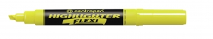 Zvýrazňovač Centropen Highlighter Flexi 8542 - klínový hrot, 1-5 mm, žlutý