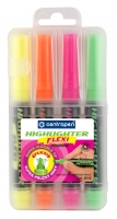 Zvýrazňovač Centropen Highlighter Flexi 8542/4 - klínový hrot, 1-5 mm, sada 4 ks