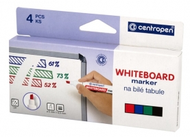 Popisovač na bílé tabule Centropen WB Marker 8569 - 1-4,5 mm, sada 4 ks