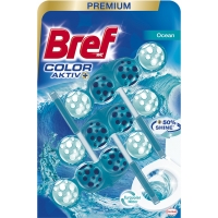 Závěsný WC blok Bref Color Aktiv - ocean, kuličky, 3x50 g
