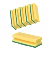Houbička na nádobí Gastro - tvarovaná, 15x7x4,5 cm, žlutá, 5 ks