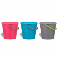 Plastový kbelík 10 l Vektex - pevný, s uchem, mix barev