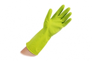 Úklidové rukavice Niké M-8 - semišované, gumové-latexové, zelené, 1 pár