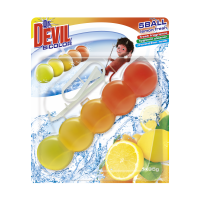 Závěsný WC blok Dr. Devil BiColor 5Ball - lemon fresh, 35 g