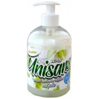 Antibakteriální tekuté mýdlo Unisans - s dávkovačem, konvalinka, bílé, 500 ml