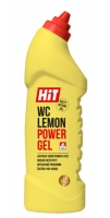 Čistící a dezinkekční prostředek na WC Hit Power gel - lemon, 750 g